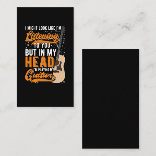 ギター中毒のギタリスト・ジョーク・おもしろいミュージック 名刺 (正面/裏面)