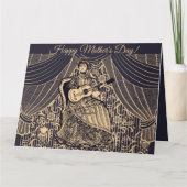 ギター付きの女性 カード (正面)