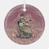 ギター付きの女性 ガラスオーナメント (正面)