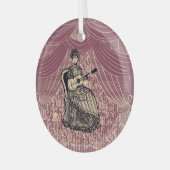 ギター付きの女性 ガラスオーナメント (正面左)