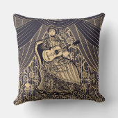 ギター付きの女性 クッション (裏面)