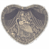 ギター付きの女性 シール (正面)