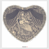 ギター付きの女性 シール (シート)