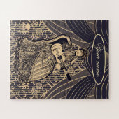 ギター付きの女性 ジグソーパズル (横)