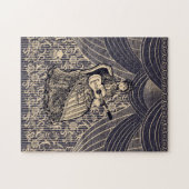 ギター付きの女性 ジグソーパズル (横)