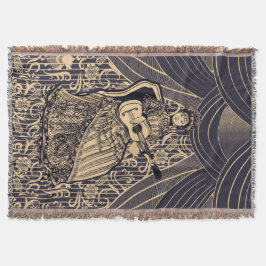 ギター付きの女性 スローブランケット