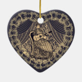 ギター付きの女性 セラミックオーナメント (裏面)