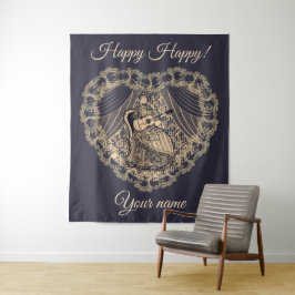 ギター付きの女性 タペストリー