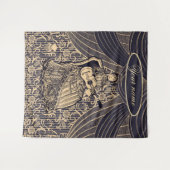 ギター付きの女性 タペストリー (正面(横))