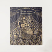 ギター付きの女性 タペストリー (正面)