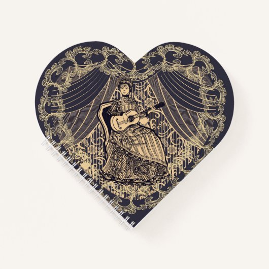 ギター付きの女性 ノートブック (正面)