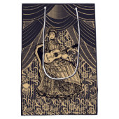 ギター付きの女性 ミディアムペーパーバッグ (裏面)