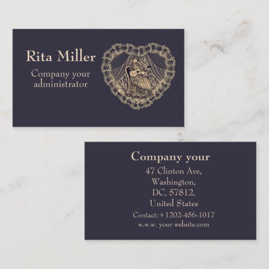 ギター付きの女性 名刺 (正面/裏面)