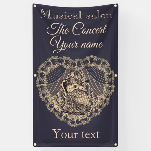 ギター付きの女性 横断幕 (縦)