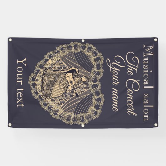 ギター付きの女性 横断幕 (横)