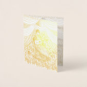 ギター付きの女性 箔カード (正面)