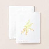 ギター付きの女性 箔カード (裏面封筒付き)