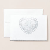 ギター付きの女性 箔カード (裏面封筒付き)