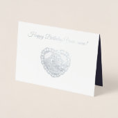 ギター付きの女性 箔カード (正面)