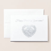 ギター付きの女性 箔カード (封筒付き正面)