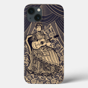 ギター付きの女性 iPhone 13ケース