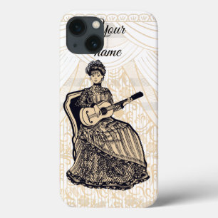 ギター付きの女性 iPhone 13ケース