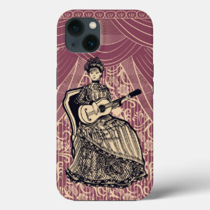 ギター付きの女性 iPhone 13ケース