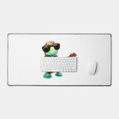 ギター付きトロピカルカメ デスクマット (キーボード&マウス)