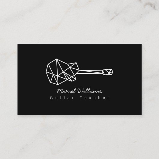 ギター付きブラックビジネスカード 名刺 (正面)