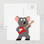 ギター付き漫画の象 ポストカード (正面/裏面)