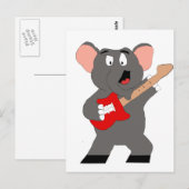 ギター付き漫画の象 ポストカード (正面/裏面)