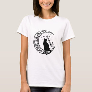 ギター付き猫猫好き Tシャツ