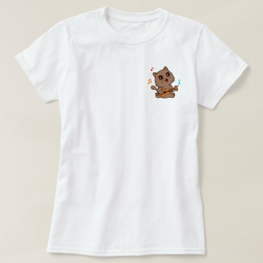ギター付き猫 Tシャツ (デザイン正面)