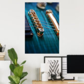 ギター体ブルー ポスター (ホームオフィス)