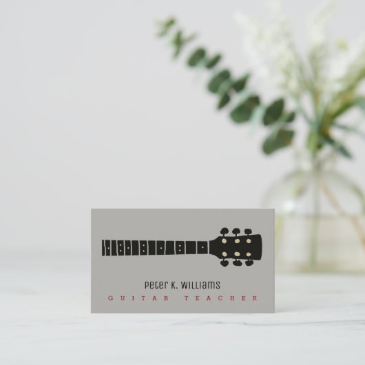 ギター先生のギターネック付き名刺 名刺 (スタンド正面)