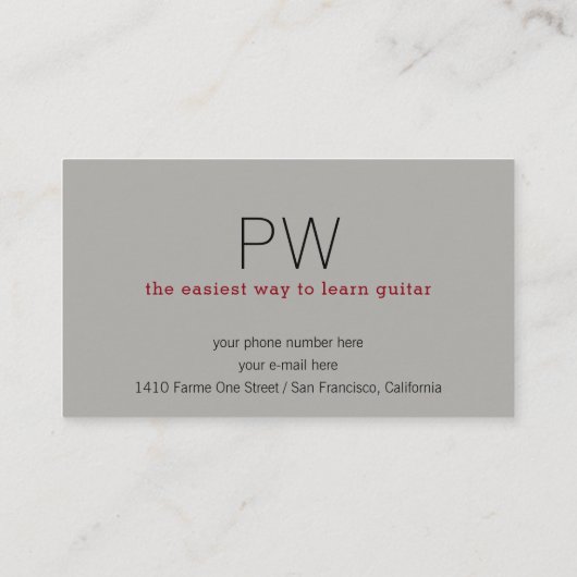 ギター先生のギターネック付き名刺 名刺 (裏面)
