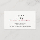 ギター先生のギターピック付き名刺 名刺 (裏面)