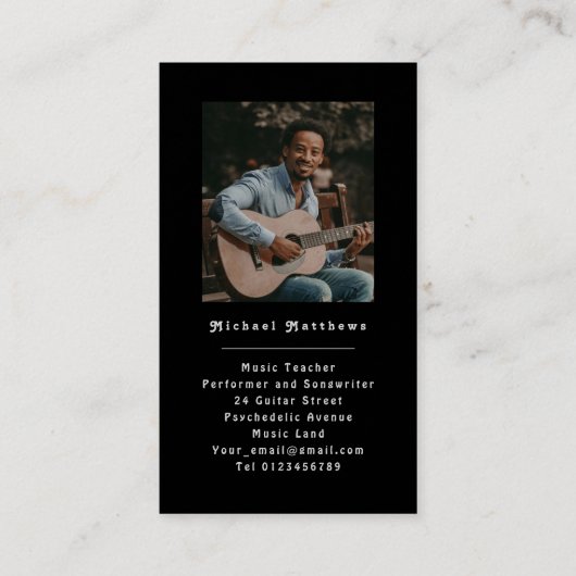 ギター先生カスタムフォトレトロ名刺 名刺 (裏面)