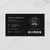 ギター先生カスタムロゴとソーシャルメディア 名刺 (裏面)