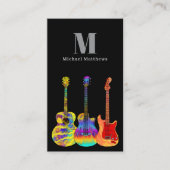 ギター先生カスタムロゴとソーシャルメディア 名刺 (正面)