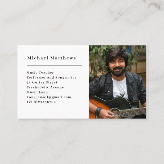 ギター先生カスタム写真 名刺 (裏面)