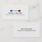 ギター先生クールミュージックホワイト 名刺 (正面/裏面)