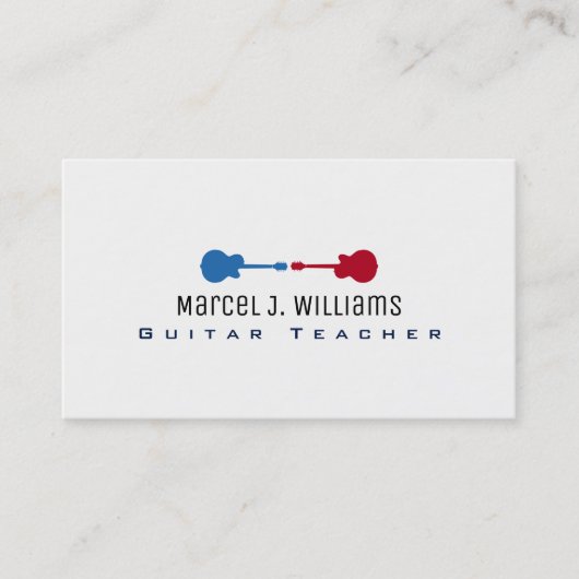 ギター先生クールミュージックホワイト 名刺 (正面)