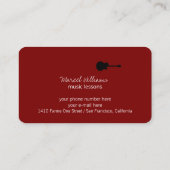 ギター先生クールレッドビジネスカード 名刺 (裏面)