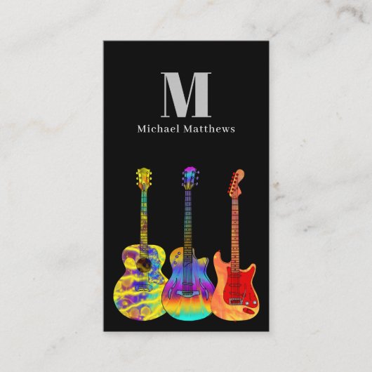 ギター先生ミュージシャンカスタムQRコード 名刺 (正面)