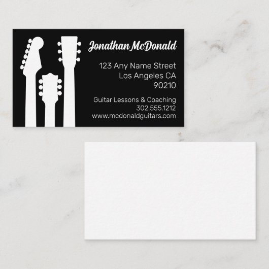 ギター先生ミュージシャンギタリストロックバンドミュージック 名刺 (正面/裏面)