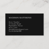 ギター先生モノグラムのシンプルブラックピンク 名刺 (裏面)