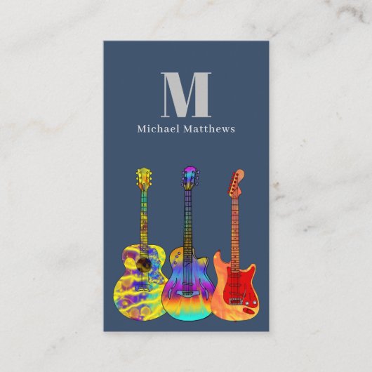 ギター先生ロゴとソーシャルメディアカスタム 名刺 (正面)