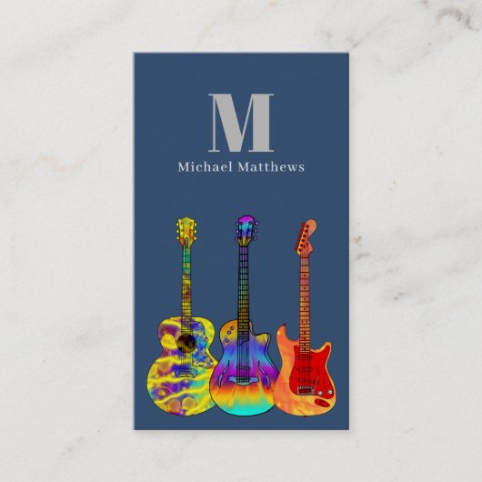 ギター先生ロゴテンプレートカスタム 名刺 (正面)