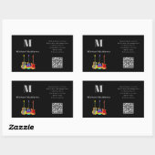 ギター先生音楽レッスンQRコード 長方形シール (シート)